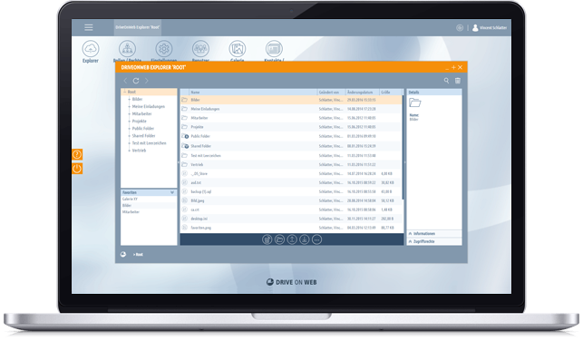 Der DriveOnWeb Web-Client im Einsatz: Greife von überall auf Deinen Cloud-Speicher zu